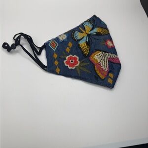 Johnny Was Floral Embroidered Face Mask Brand New